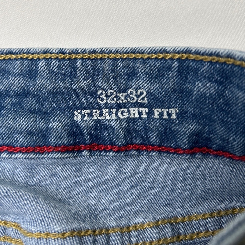 IZOD Mens Saltwater Jeans Blue Size 32x32 Straight Fit Medium Wash Denim Stretch - Picture 6 of 11